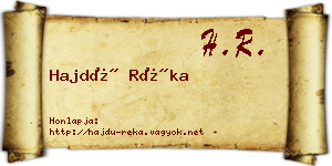 Hajdú Réka névjegykártya